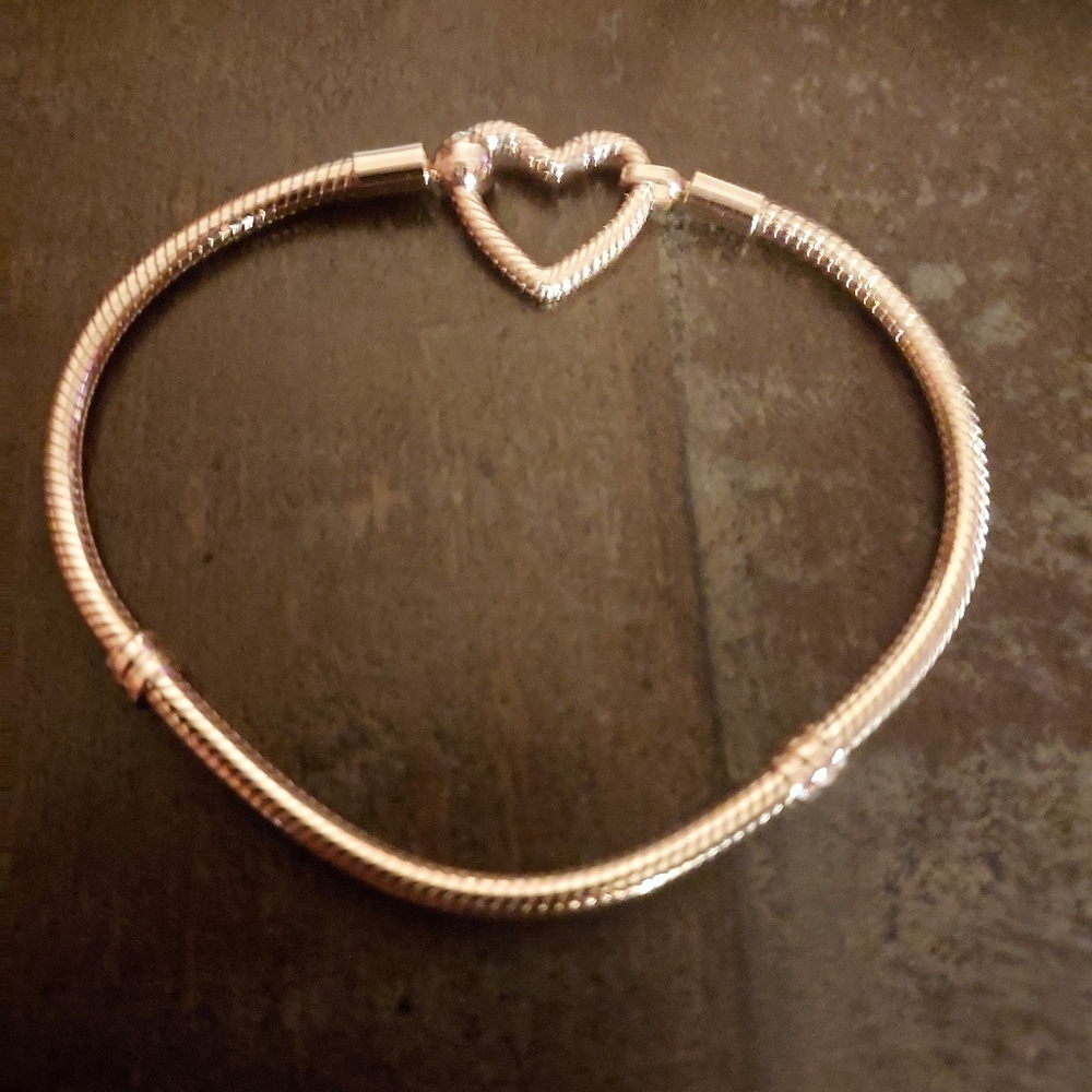 Pandora 14k Gold Heart Charm Bracelet